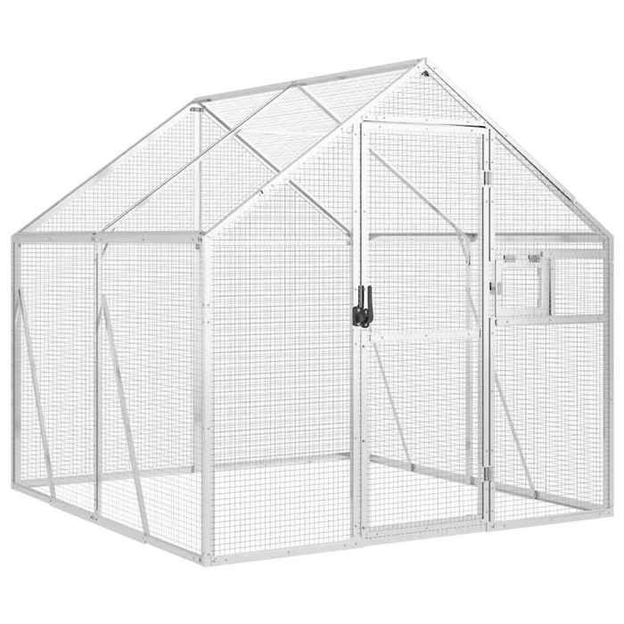 SALE dhiver Volière/Cage - UU - Pour oiseaux - argenté 179x2x185 m aluminium CC748