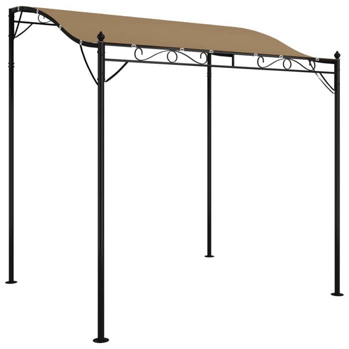 Taupe Pergola/Pavillon pour Fête - BKM - Auvent taupe 2x2 - 3 m 180 g/m² tissu et acier_0697903