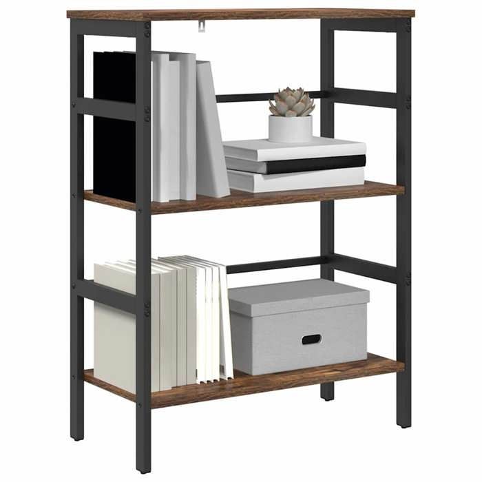 Meuble Étagère - Marron - Étagère de rangement - Chêne fumé 60x29 5x81 cm Bois dingénierie B5208