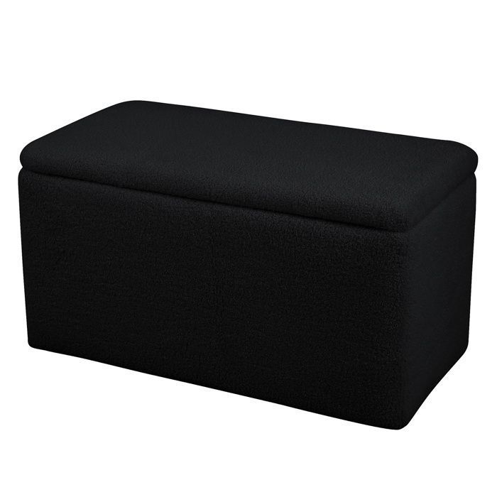 Tabouret banc SVITA LEAF avec espace de rangement et coffre de rangement avec couvercle noir