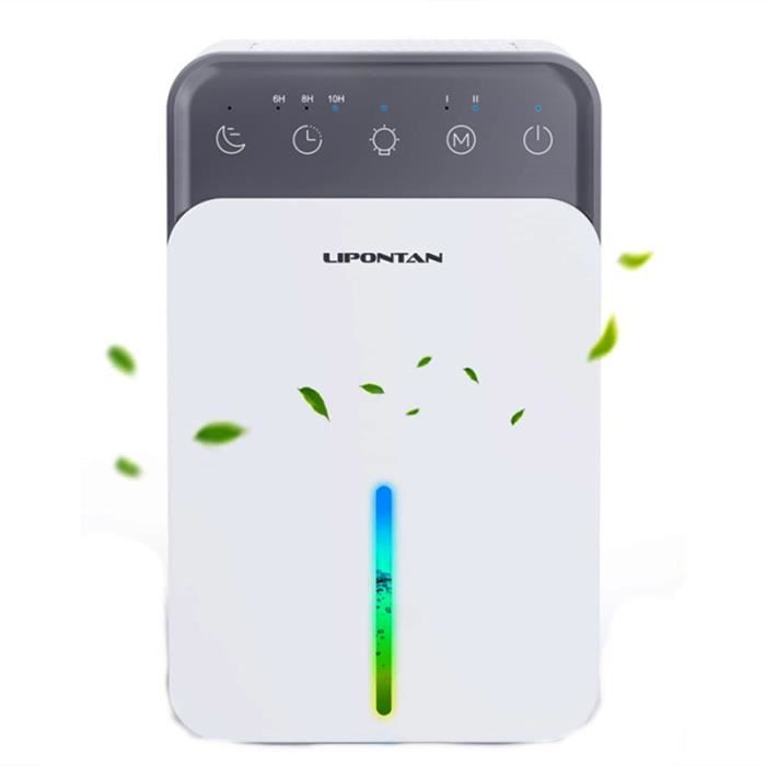 Déshumidificateur D'air électrique 1500ML - Minuterie 12H, 7 Couleurs LED, Silencieux (28 DB) - Pour Chambre, Salle De Bain, Maison - 11