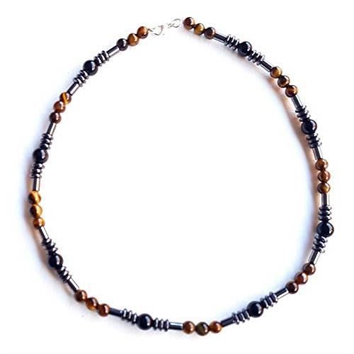 Collier Pierres Hématite et Oeil de Tigre 