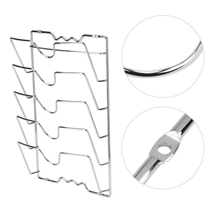 Support Mural Couvercles De Casseroles – Fixation Porte Placard, Range 5 Couvercles, Organisation Cuisine Gain De Place