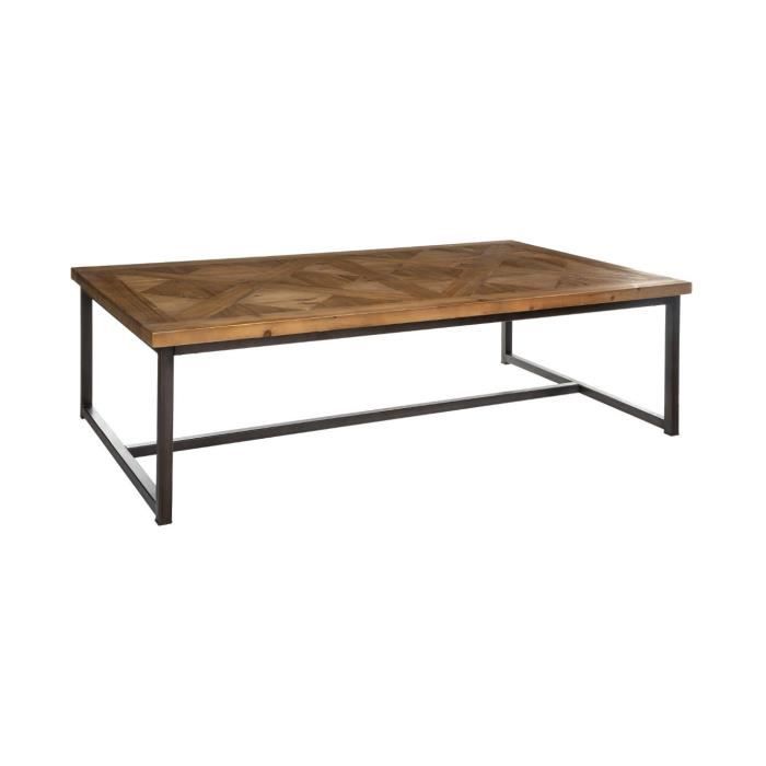 Atmosphera Table Basse En Bois Avec Marqueterie Et Pieds En