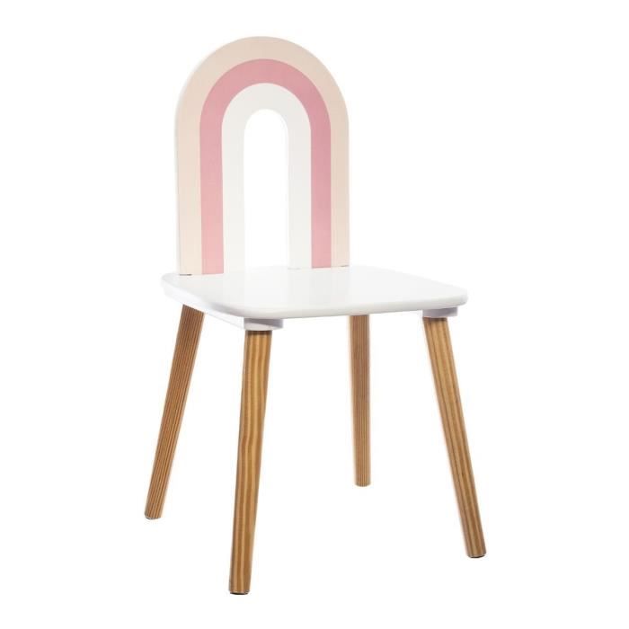 chaise enfant arc en ciel rose l 34 x p 33 x h 60 cm cdiscount maison