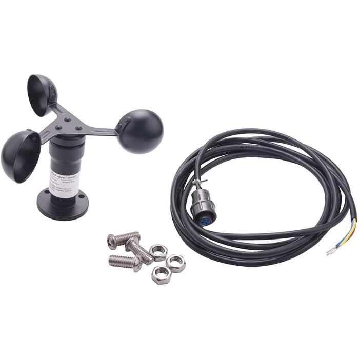 Anémomètre 3 Tasses MAGT - Capteur Vitesse Vent Alliage Aluminium, Sortie 0-10V, IP45