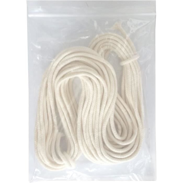 Lot De 3 Mètres De Mèche En Coton Blanc Pour Lampes à Huile, Mèches De