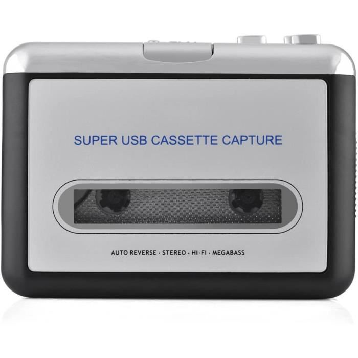 Lecteur de cassette en MP3 CD convertisseur via USB, convertisseur de  cassette portable capture la musique audio MP3, convertit la cassette  Walkman en format MP3, compatible avec ordinateur portable et PC 