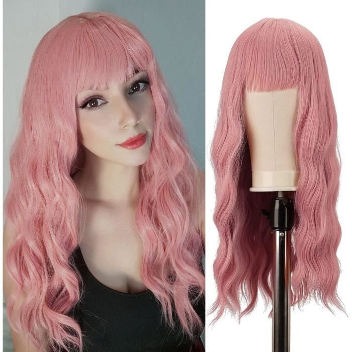 Perruque rose longue deals