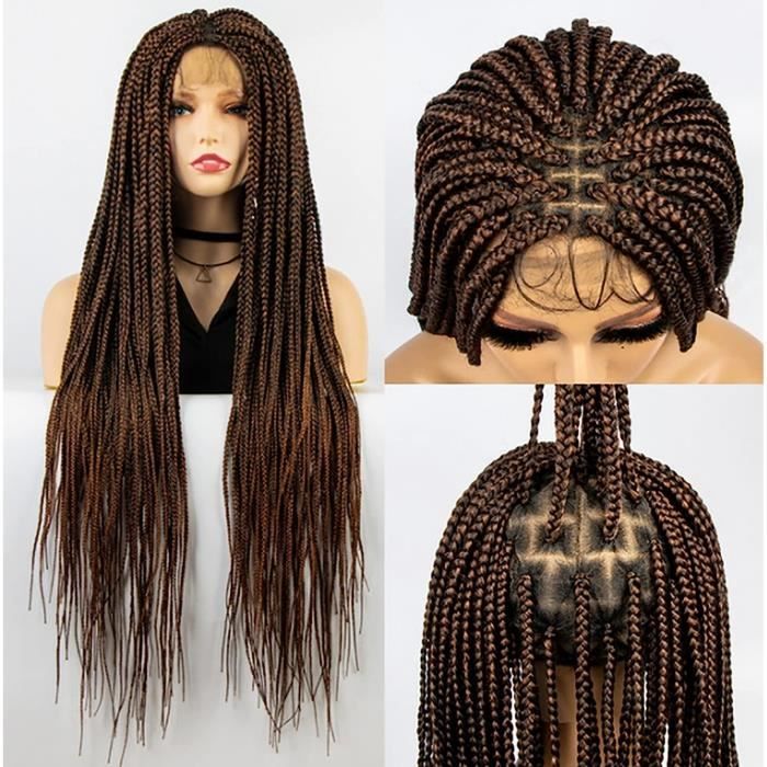 Perruque Tresse Africaine Tress e Synth tique Pour Femmes Noires
