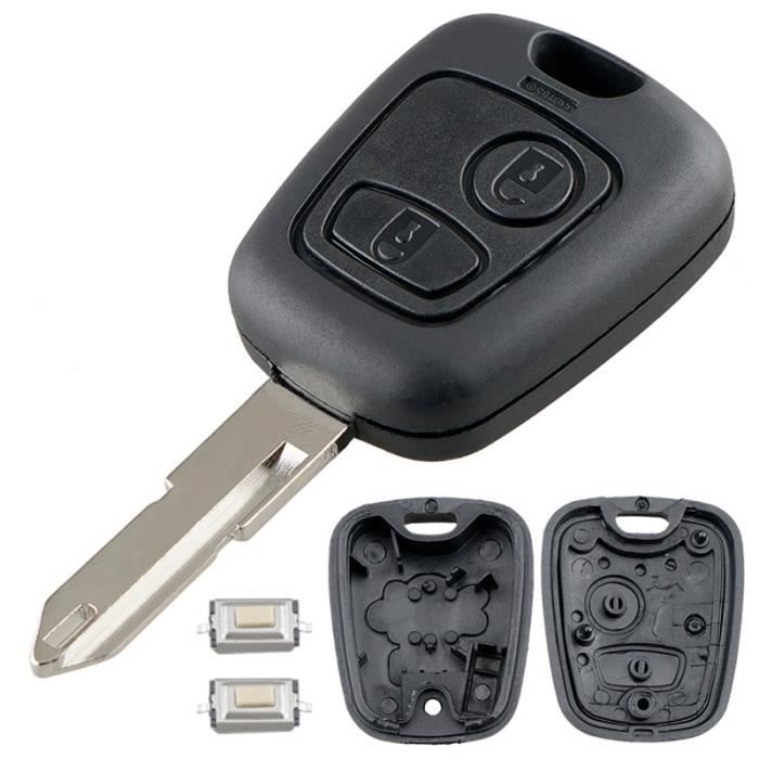 Coque de clé télécommande à 2 boutons, Avec lame 206 et 2  micro-interrupteurs, Pour voiture Peugeot 106 206 3 - Cdiscount Auto