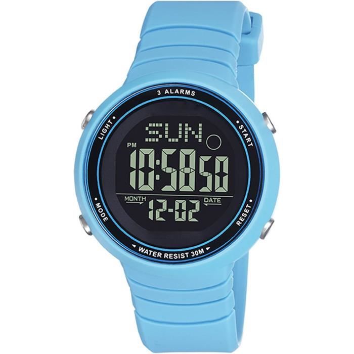 Montre digitale shop femme waterproof