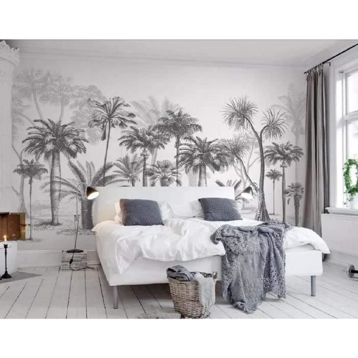 Tapisserie Tropicale Noir Et Blanc