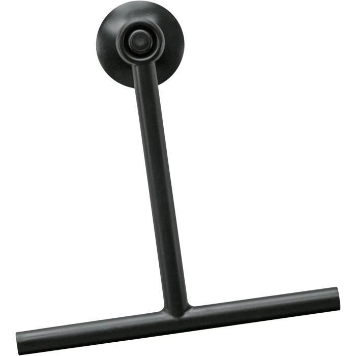 Kleine Wolke Lindo - Tergivetro Per Doccia Con Supporto A Ventosa, Nero, In Plastica Leggera Con Bordo In Gomma