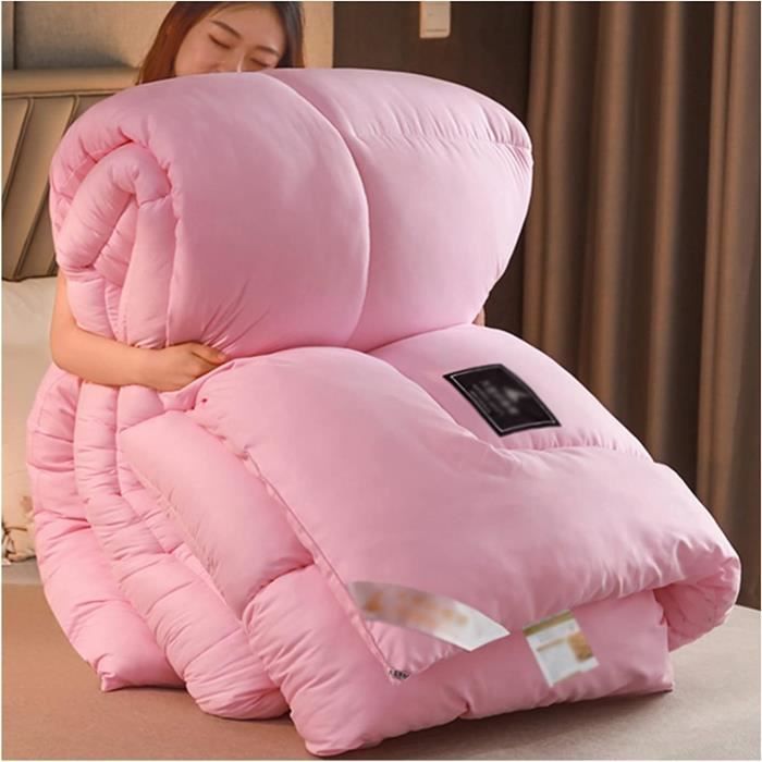 Couette D’hiver Très Chaude 150x200cm – Duvet Gonflant Double Face Laine D’agneau Et Velours