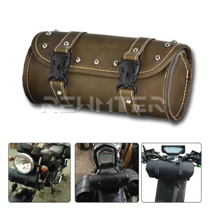 Sacoche De Selle Moto Cuir Noir – PARRYS LEATHER WORLD – Capacité 5L