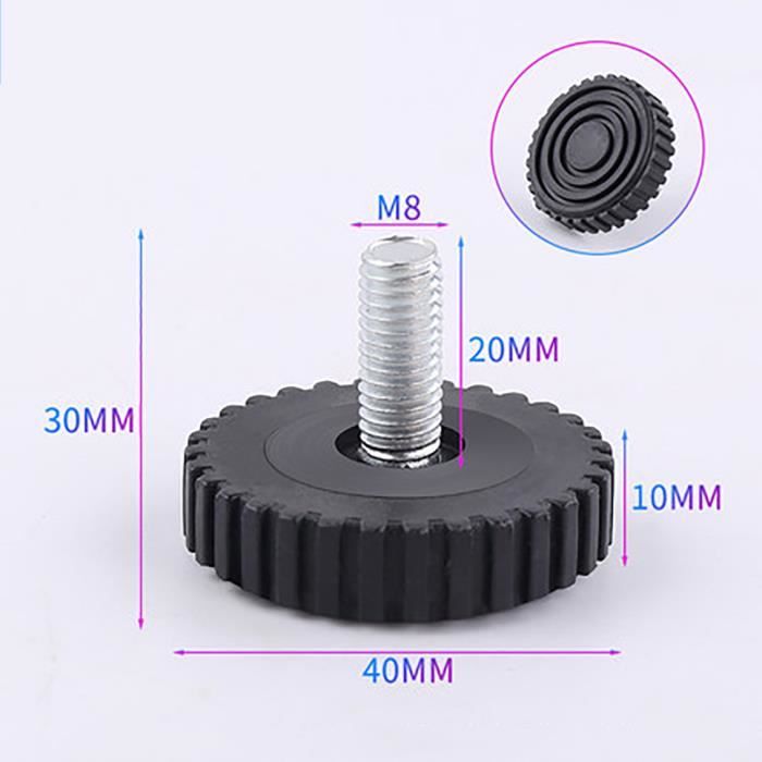 Pieds de jambe de chaise réglable en M6M10, Polymères de meubles, Base à visser, Canapélit