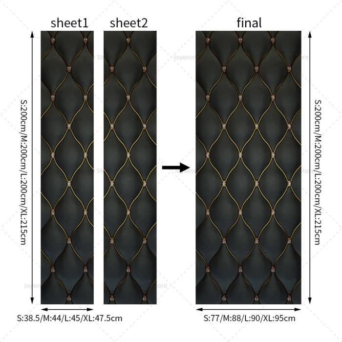 Autocollant Mural 3D Chien Noir Pour Porte - Dimensions 77 X 200 Cm, En PVC, Imperméable, Facile à Poser Et à Retirer