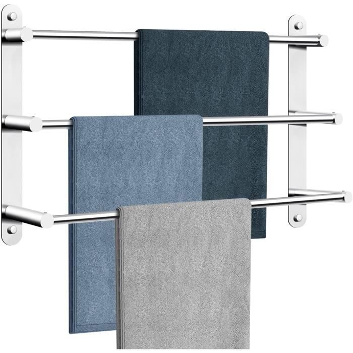 Porte-serviettes Mural Chromé Tiger Onu - Acier Inoxydable 59,3 Cm - Fixation Cachée - Avec Vis Et Chevilles