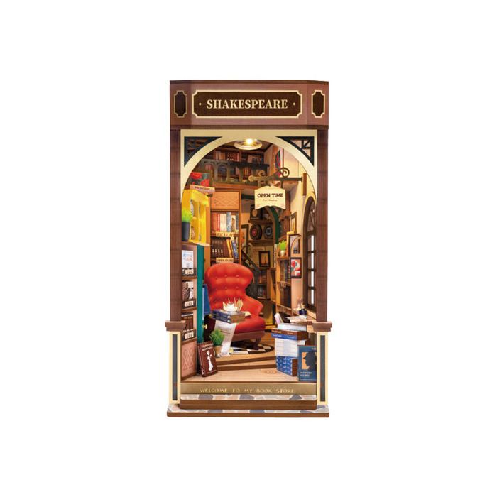 Book Nook - ROBOTIME - TGB07 - Kit 3D à monter - Lumière LED - Serre-livres décoratif en bois
