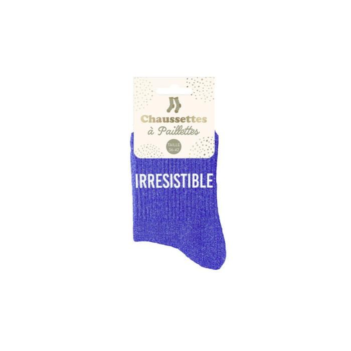 PAIRE DE CHAUSSETTES PAILLETTES IRRESISTIBLE FEMME 39 Bleu