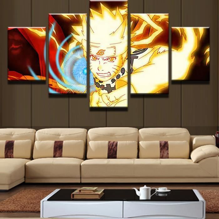 (Pas de cadre) 5 panneaux Image modulaire Naruto Peinture ...