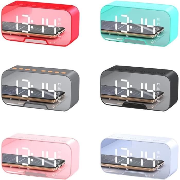Radio-réveil Bluetooth Yumira Avec Miroir Et écran LED - Double Alarme, Autonomie Longue, Haut-parleur Intégré
