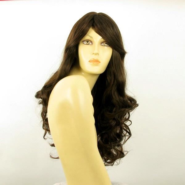 Perruque Femme EMELINE 6 - Longueur Moyenne, Ondulée, Châtain - Synthétique - Bonnet Classique