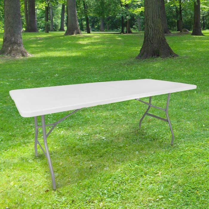 table pliante transportable 180 x 74 cm blanc 10