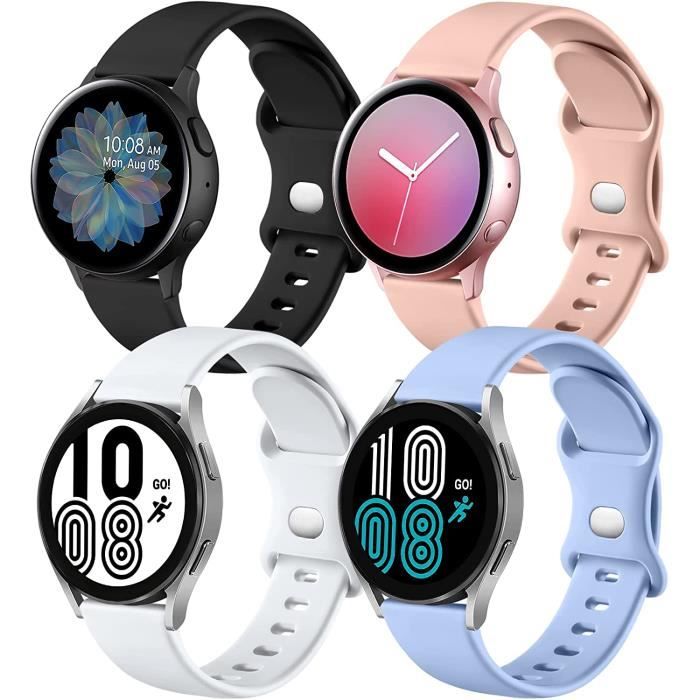 4 Pack Compatible avec Samsung Galaxy Watch Active 2 Bracelet Galaxy Watch 4 40mm Bracelet pour Femme Homme20mm Bracelet de M 78 Noir Rose Blanc Violet Achat vente bracelet de montre Cdiscount