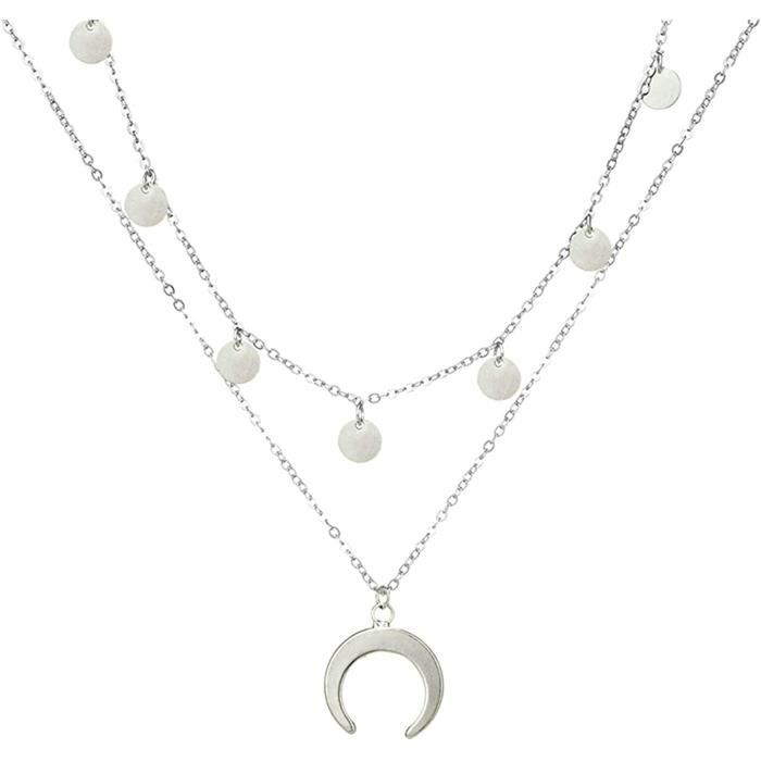 LUNA | Collier Avec Pendentif En Forme De Croissant De Lune En Or De Croissant De Lune En Or 10k