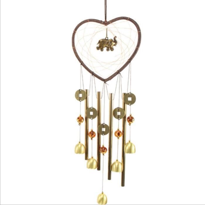 Deco 79 Carillon à Vent Géométrique En Métal Avec Vitrail, 43