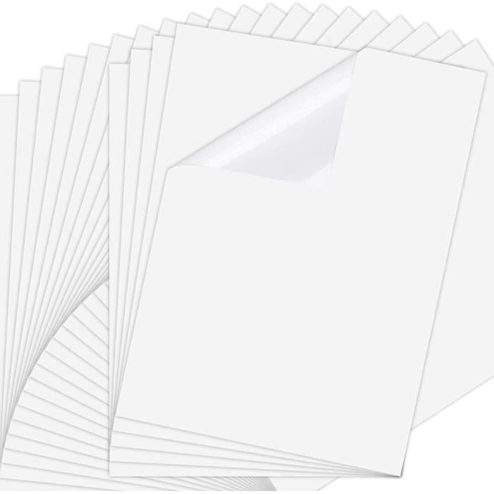 Lot de 25 feuilles de papier autocollant en vinyle transparent