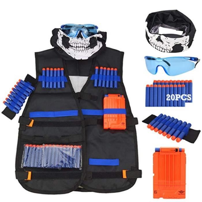 Xkeyus Enfants Gilet Tactique Pour Nerf Guns N Kit De Veste Gilet Kids Jungle Camouflage Cdiscount Jeux Jouets
