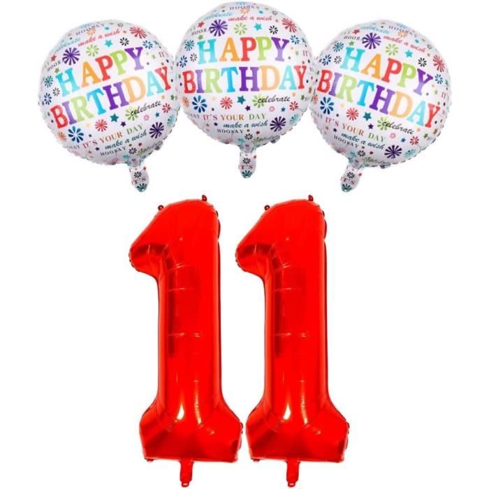 Decoration Anniversaire 11 Ans Deco Anniversaire 11 Ans Rouge, Happy