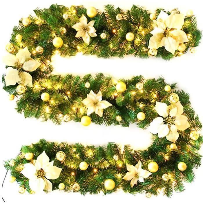 16 Attaches Pour Guirlande De Noël - 51 Cm, Fil Intégré - Pour Décorer Rampes, Clôtures, Intérieur