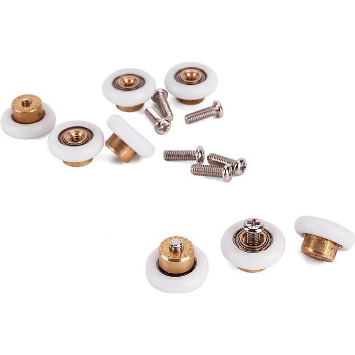 Roulette Porte de Douche 19mm Roue Porte Coulissante 23mm Rouleau Douche 8 pcs Roulette Porte de Douche 19mm Roue Porte Coulissante 23mm Rouleau Douche 8 pcs