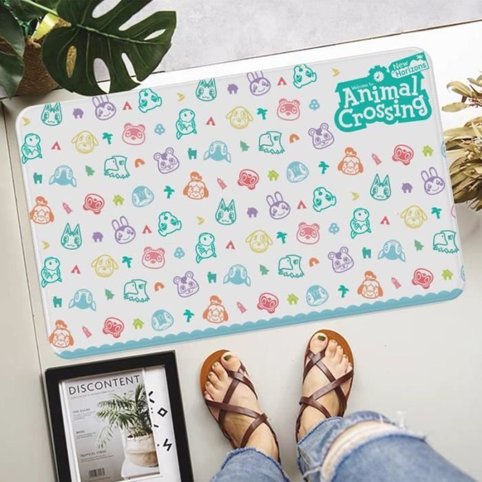 AUBKFELD Paillasson imprimé léopard 60 x 40 cm – Tapis de sol antidérapant en flanelle pour entrée de maison et espaces adaptés aux animaux domestiques