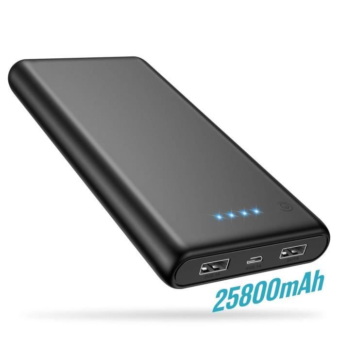 Trswyop Batterie Externe 25800mAh Nouvelle Versión 2020 Power Bank Ultra Haute Capacité 2 Ports Ecran LCD Charge Rapide de Secours Chargeur Portable Compatible avec Smartphones Tablettes et Autres 