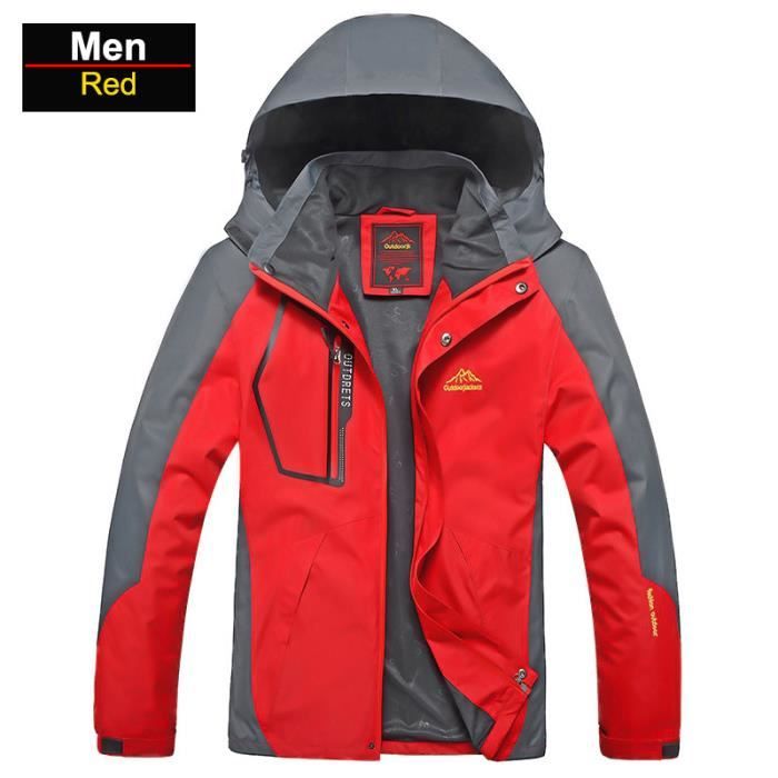 couleur rouge taille 6XL veste de randonn e imperm able pour hommes coupe vent pour Camping chasse course