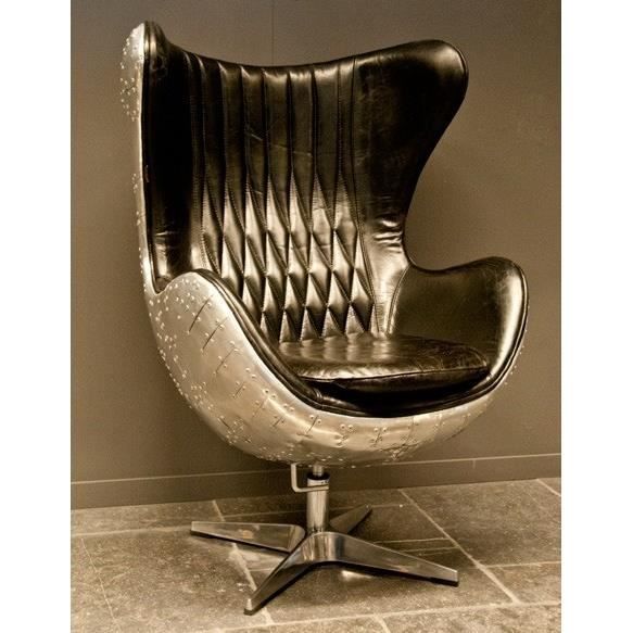 Casa Padrino Art Deco Egg Chair swivel chair Armchair aluminum