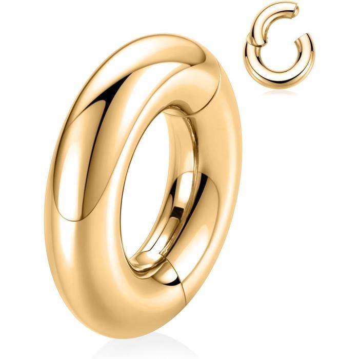 9 Anneaux De Nez Et Oreilles Acier Inoxydable - Sans Soudure - 3 Tailles (Argent)