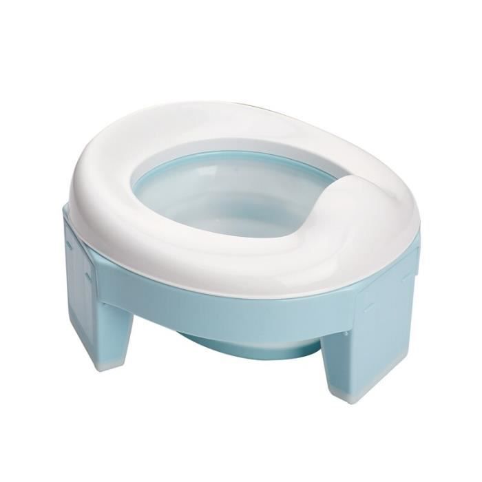 Siège De Toilette Enfant Avec Dossier Et Poignées - Âge 1 à 8 Ans, Coussin Antidérapant - Adapté Aux WC Standards (bleu/gris)