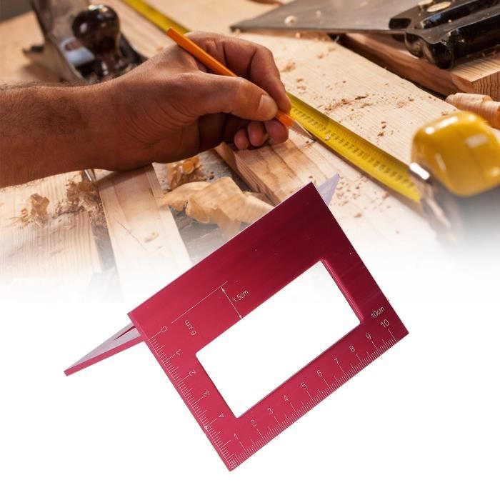 Règle d'angle 45 90 degrés Règle de mesure de taille carrée pour le