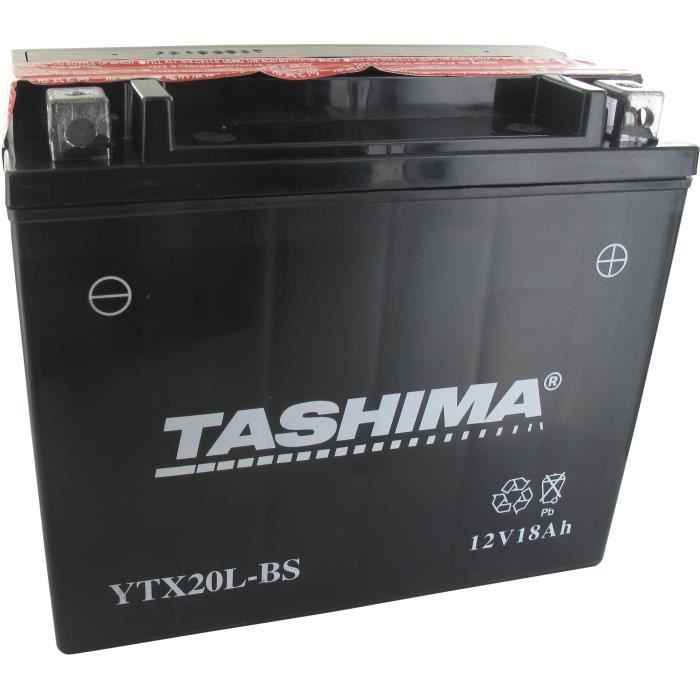 Batterie moto YTX20L-BS étanche 12V / 18Ah