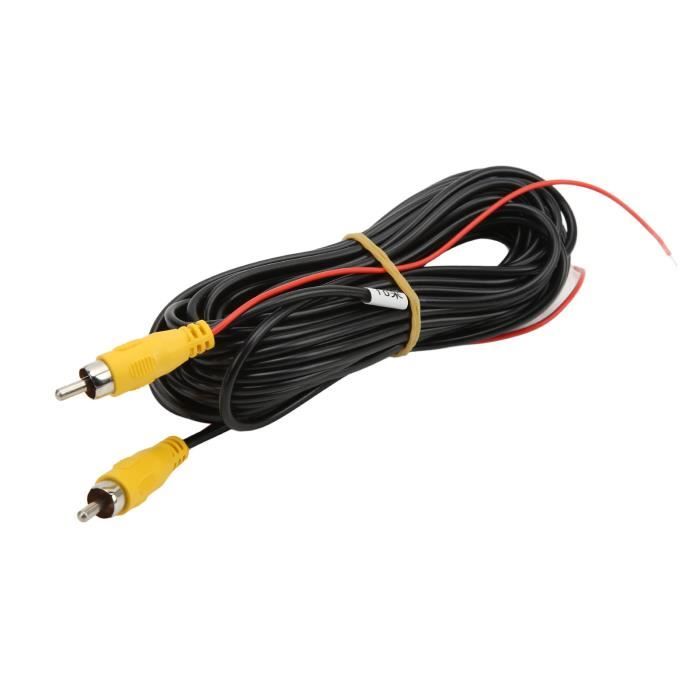Câble RCA Vidéo 10m Double Blindage + Alimentation - Extension Caméra De Recul