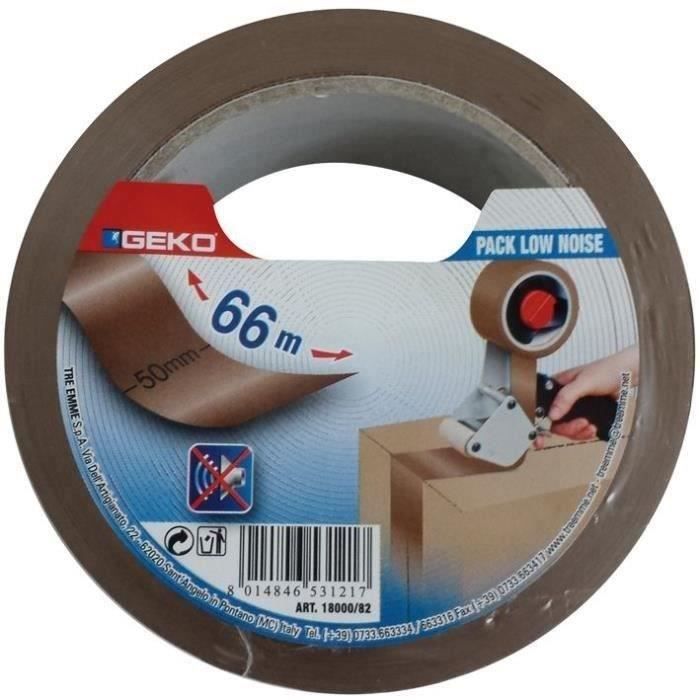 Adhésif emballage silencieux - 50 mm x 66 m - havane