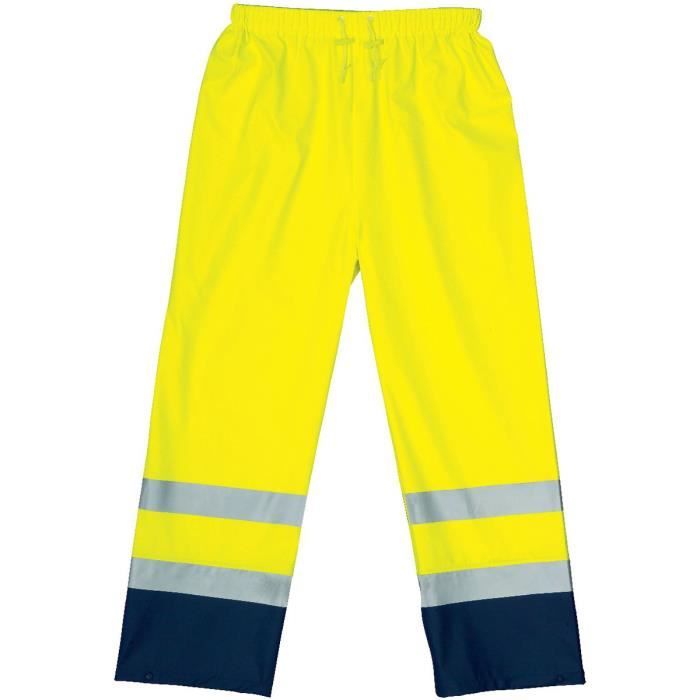 Pantalon de pluie HARBOR polyuréthane HI-VIZ jaune/marine 3M TL - COVERGUARD - 70321