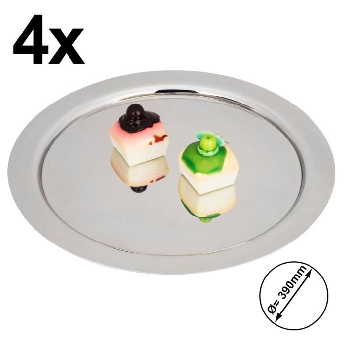 Assiettes De Présentation Papier Givi - Lot De 4 - Argent Métal - Diamètre 33 Cm - Neuves