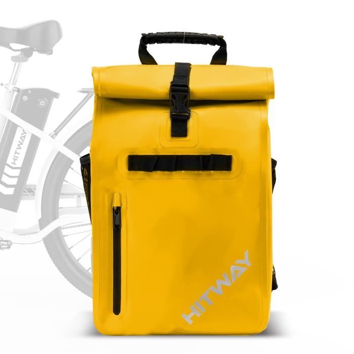 HITWAY Sacoche Polyvalent de Vélo jaune 3 en 1 - 29 Litres